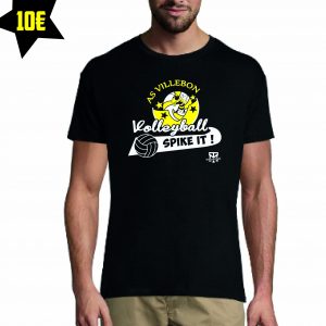 Tee shirt Club coton - AS Villebon - Noir